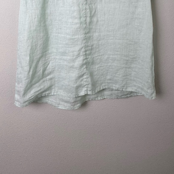J. Crew Linen & Lace Short Sleeve Blouse Top in Mint Style C3489 Size 10 - Picture 9 of 11